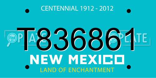 T836861 New Mexico License Plate