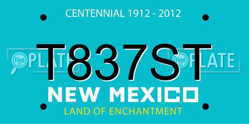 T837ST New Mexico License Plate
