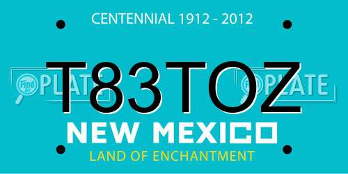 T83TOZ New Mexico License Plate