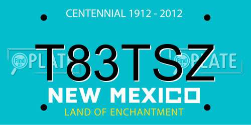 T83TSZ New Mexico License Plate