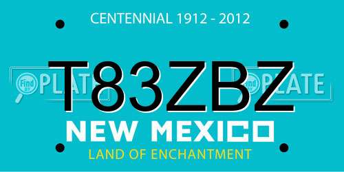 T83ZBZ New Mexico License Plate