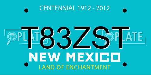T83ZST New Mexico License Plate