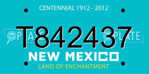 T842437 New Mexico License Plate