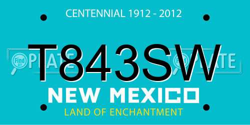 T843SW New Mexico License Plate