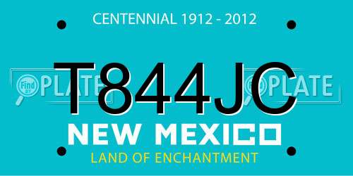 T844JC New Mexico License Plate
