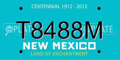 T8488M New Mexico License Plate