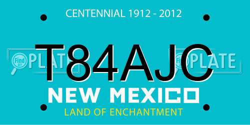 T84AJC New Mexico License Plate