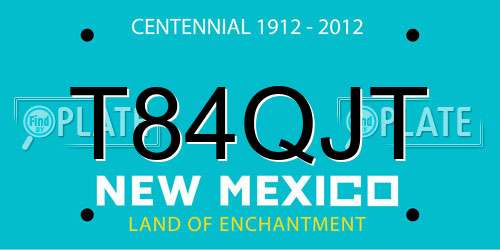 T84QJT New Mexico License Plate