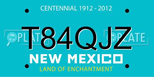T84QJZ New Mexico License Plate