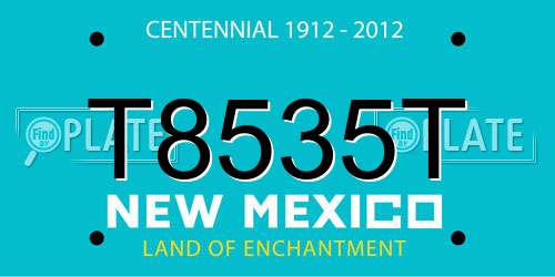 T8535T New Mexico License Plate