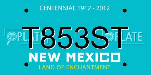 T853ST New Mexico License Plate