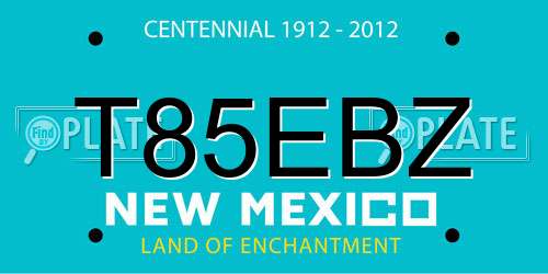 T85EBZ New Mexico License Plate
