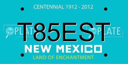 T85EST New Mexico License Plate
