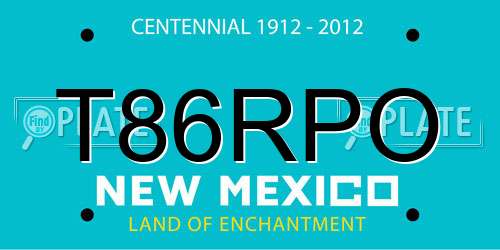 T86RPO New Mexico License Plate