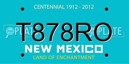 T878RO New Mexico License Plate