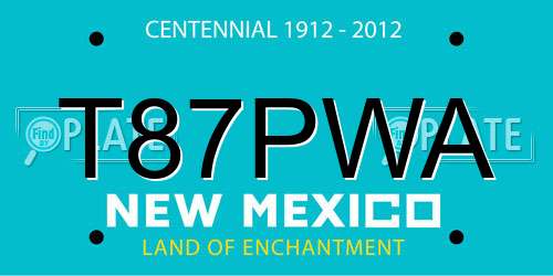 T87PWA New Mexico License Plate