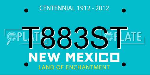 T883ST New Mexico License Plate