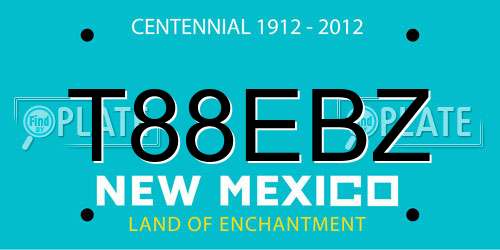 T88EBZ New Mexico License Plate
