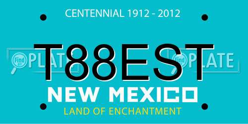 T88EST New Mexico License Plate