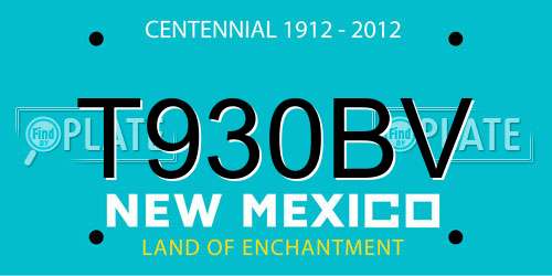 T930BV New Mexico License Plate