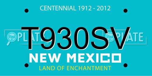 T930SV New Mexico License Plate