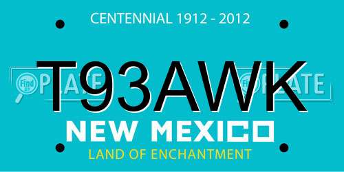 T93AWK New Mexico License Plate