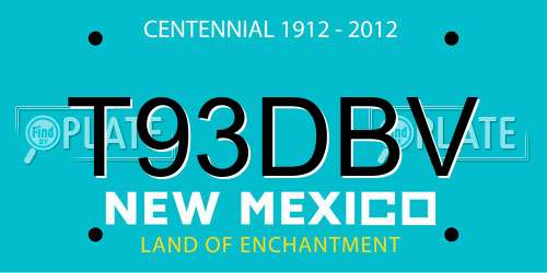 T93DBV New Mexico License Plate