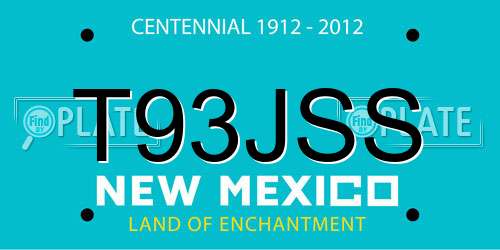 T93JSS New Mexico License Plate