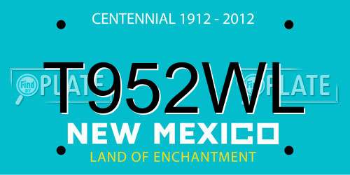 T952WL New Mexico License Plate