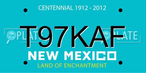 T97KAF New Mexico License Plate