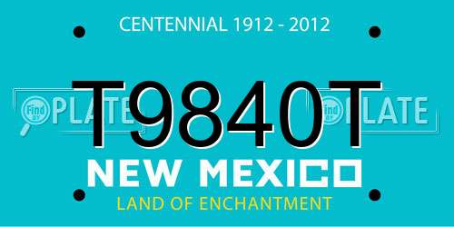 T9840T New Mexico License Plate