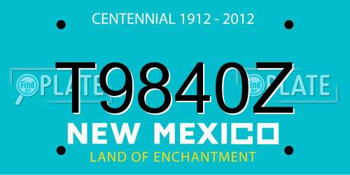 T9840Z New Mexico License Plate