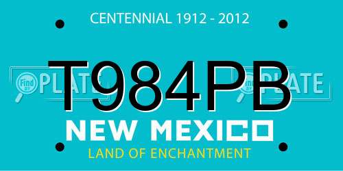 T984PB New Mexico License Plate