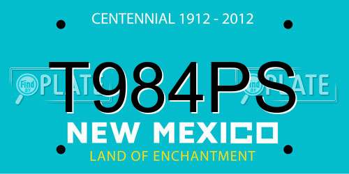 T984PS New Mexico License Plate
