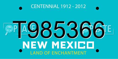 T985366 New Mexico License Plate