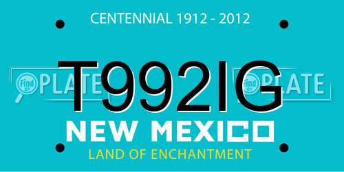 T992IG New Mexico License Plate