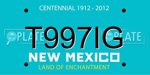 T997IG New Mexico License Plate