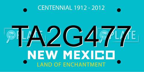 TA2G477 New Mexico License Plate