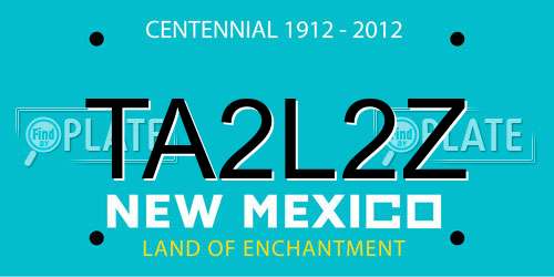 TA2L2Z New Mexico License Plate