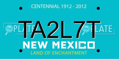 TA2L7T New Mexico License Plate