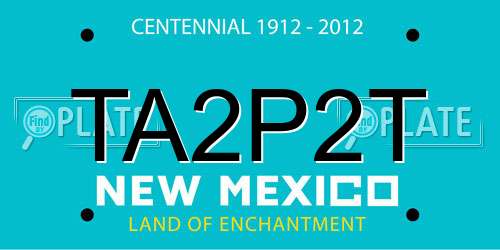 TA2P2T New Mexico License Plate