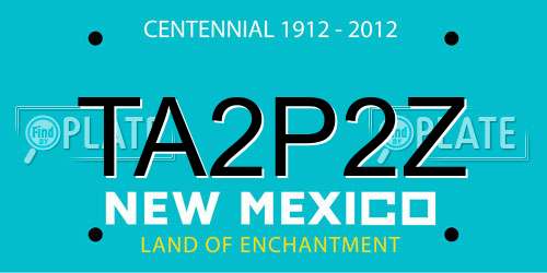 TA2P2Z New Mexico License Plate