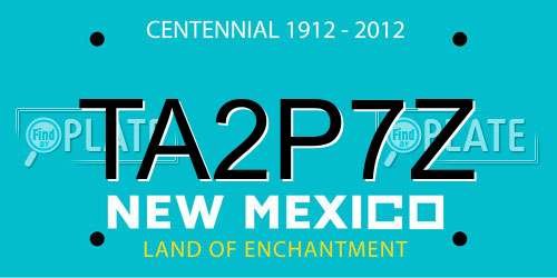 TA2P7Z New Mexico License Plate
