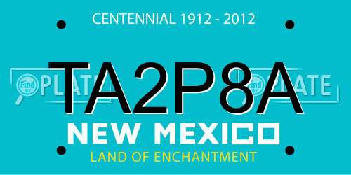 TA2P8A New Mexico License Plate