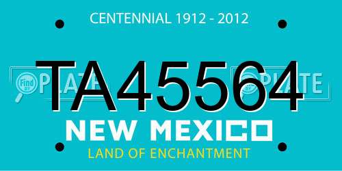TA45564 New Mexico License Plate