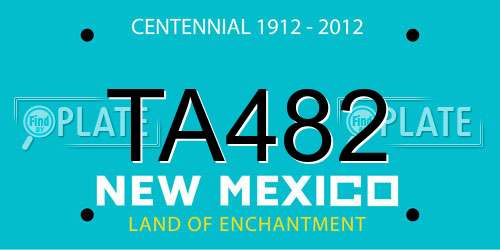 TA482 New Mexico License Plate