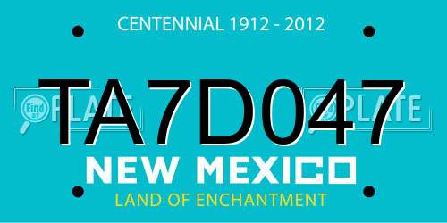 TA7D047 New Mexico License Plate