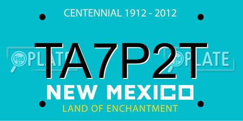 TA7P2T New Mexico License Plate