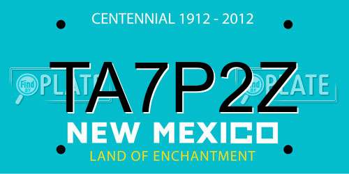 TA7P2Z New Mexico License Plate