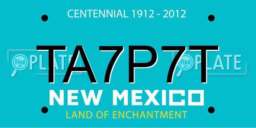 TA7P7T New Mexico License Plate